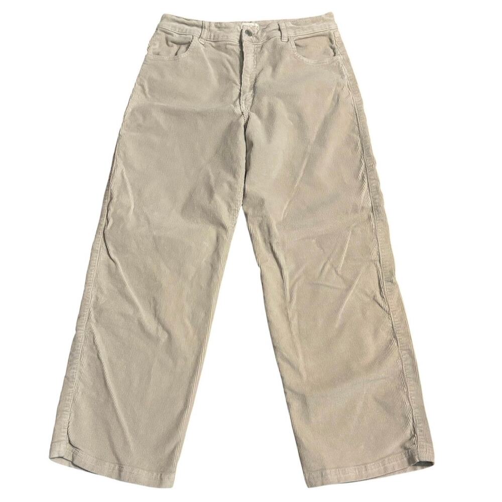 Mus & Bombon Barcelona Size L Wide Leg Corduroy Pants Beige Minimal Portugal